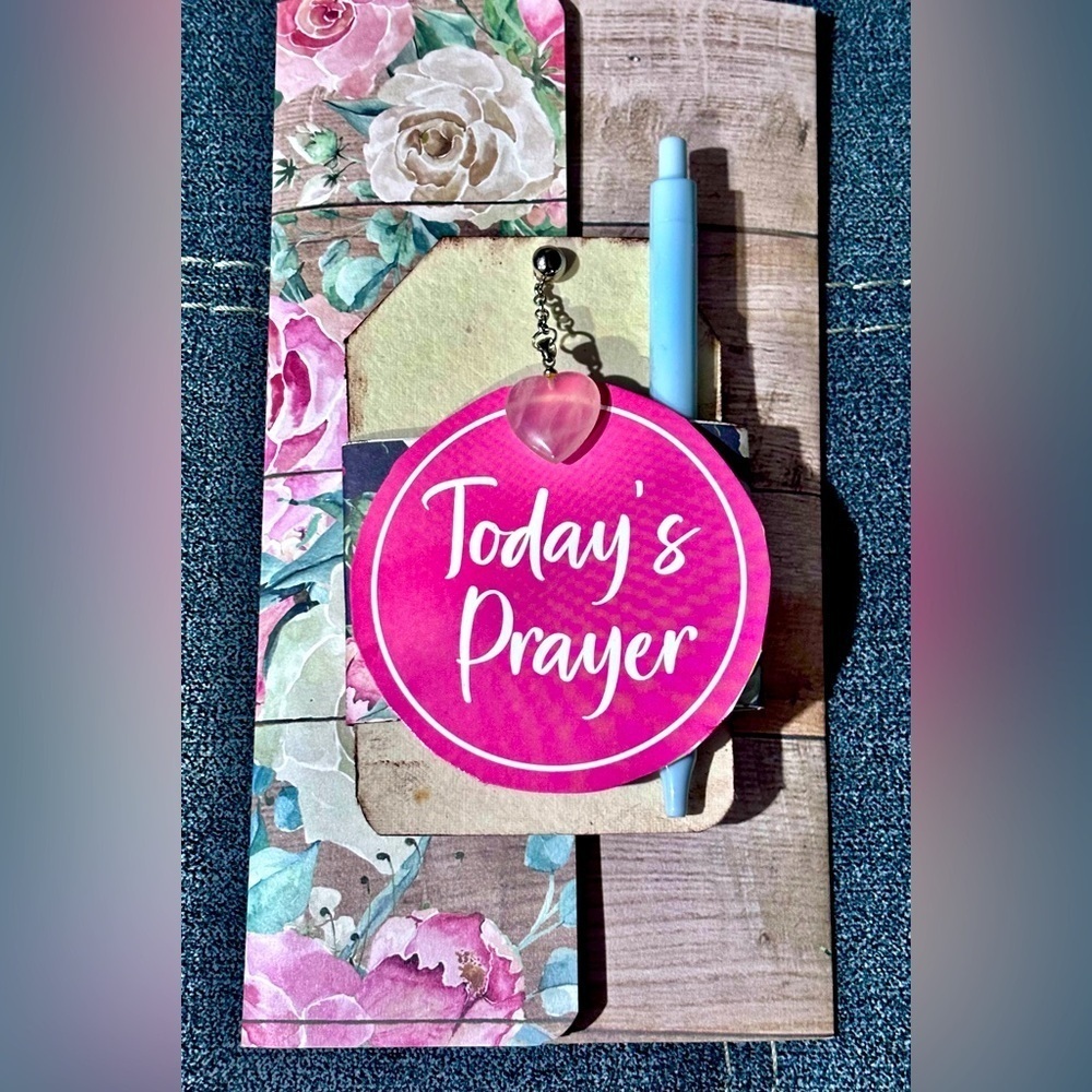 Christian  catholic Floral folio with Pen one of the kind perfect gift